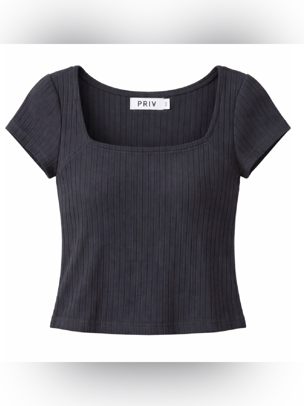 Priv - Ribbed Cap Sleeve Basic Tee NWT XS